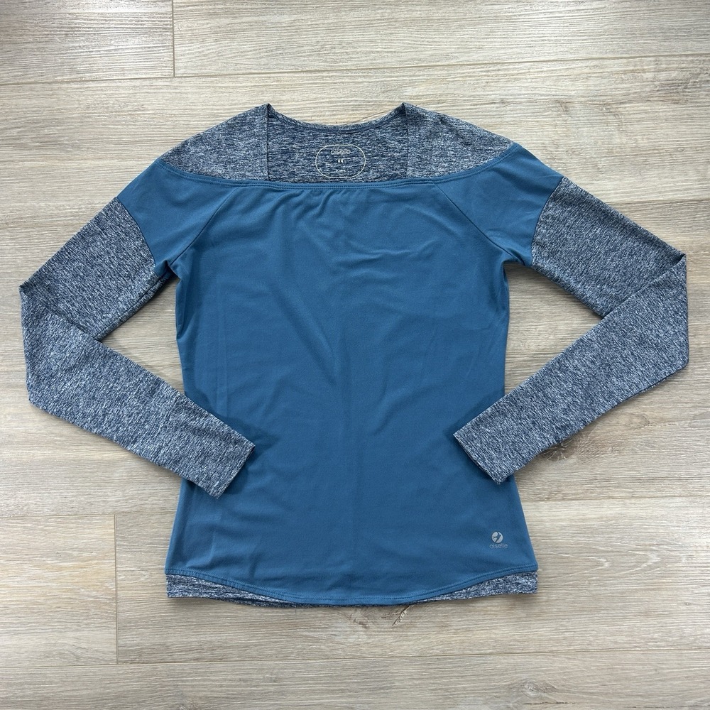 Oiselle Size 4 Long Sleeve Square Neck Top Thumbholes Running Activewear
